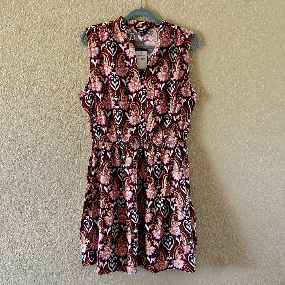 Sleeveless Paisley Print Dress
